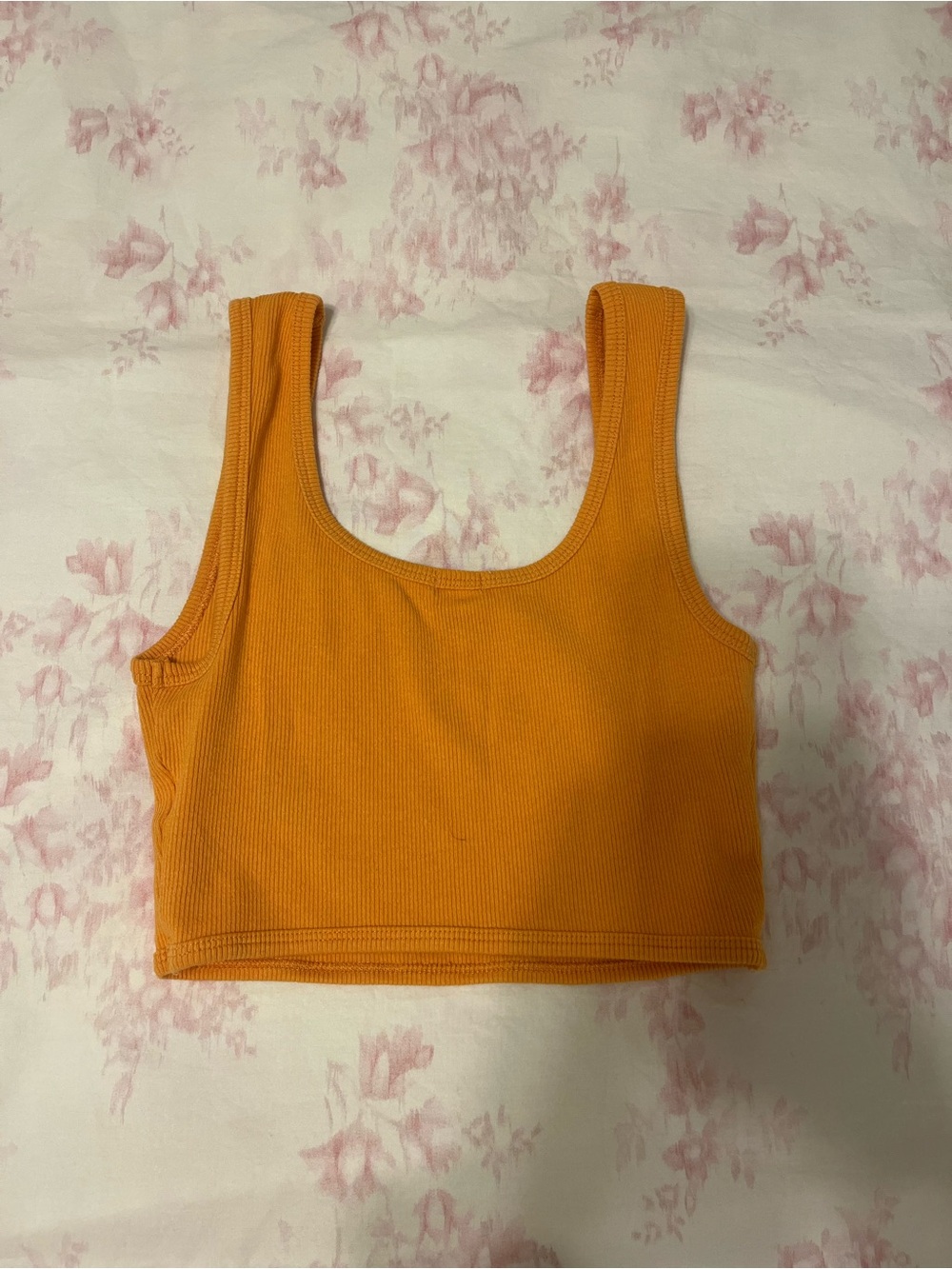 Garage Orange Ribbed Scoop Crop Tank - Picture 2 of 3